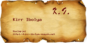 Kirr Ibolya névjegykártya