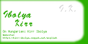 ibolya kirr business card